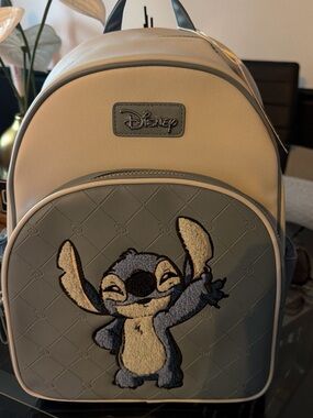 Disney Light Blue & Cream Stitch Embroidered Mini Backpack